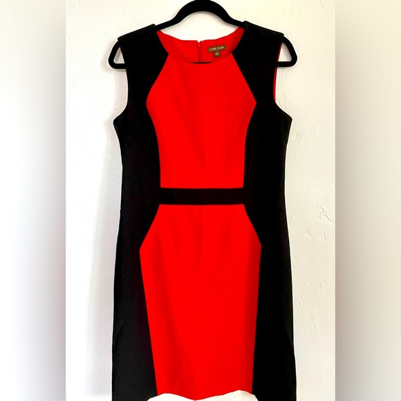 Modern Office Color-Block Dress | Color: Black/Red | Size: 10 | 10jams's Closet